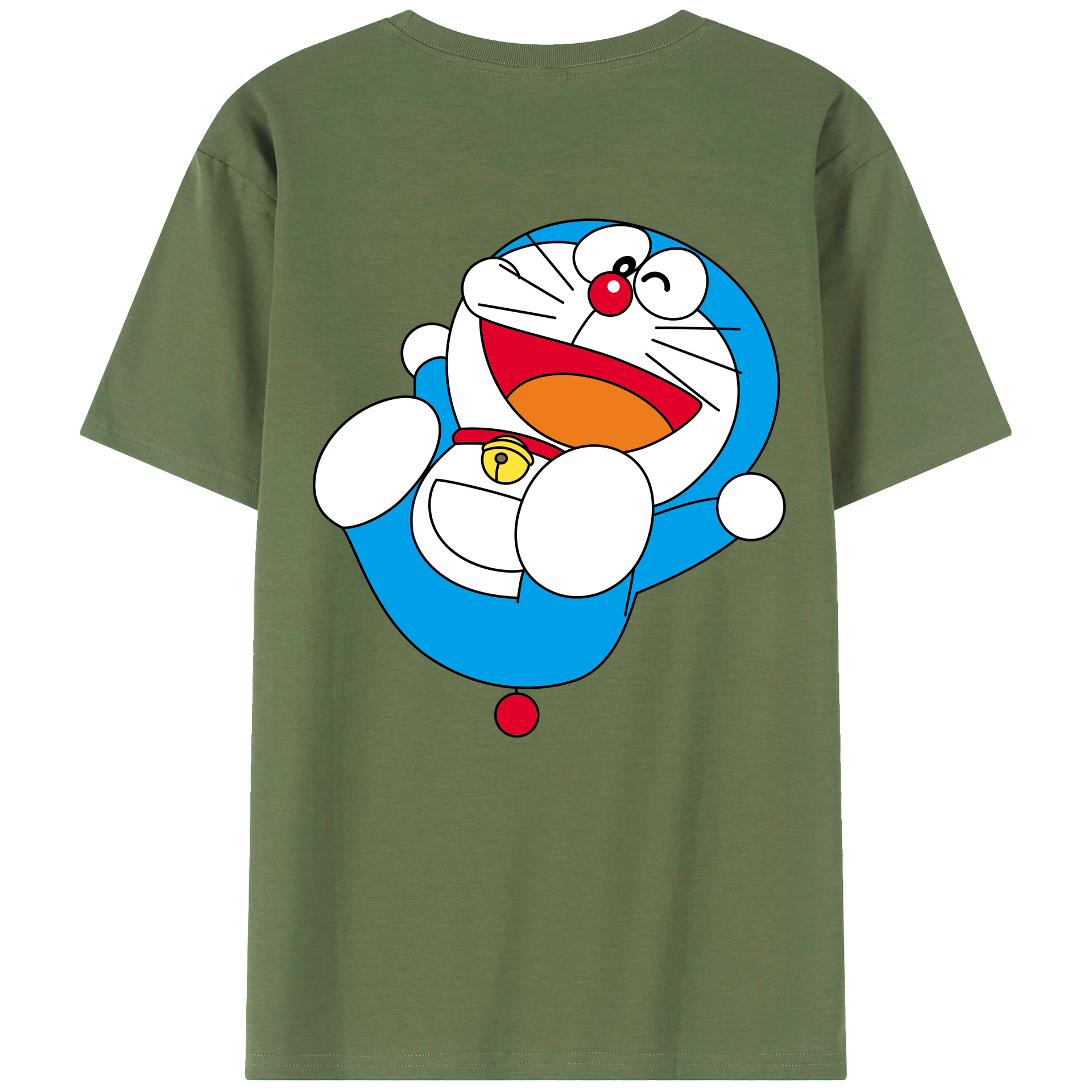 （画像用） ドラえもん Doraemon 綿100％ メンズ半袖Tシャツ（バックプリント） 通気性